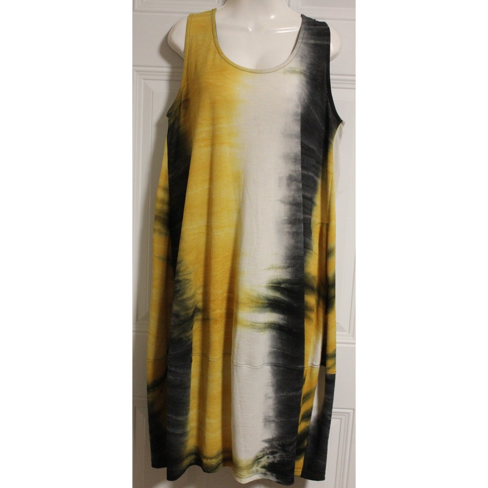 Alembika Tie Dye Sleeveless Swing Dress A-Line Knee Length Size 4 US 12/14 Chic - Picture 8 of 11